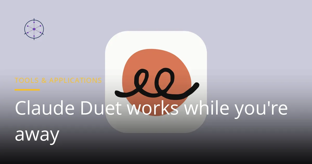 The Claude Duet app icon, an orange shape with a looping black line, on a lilac background
