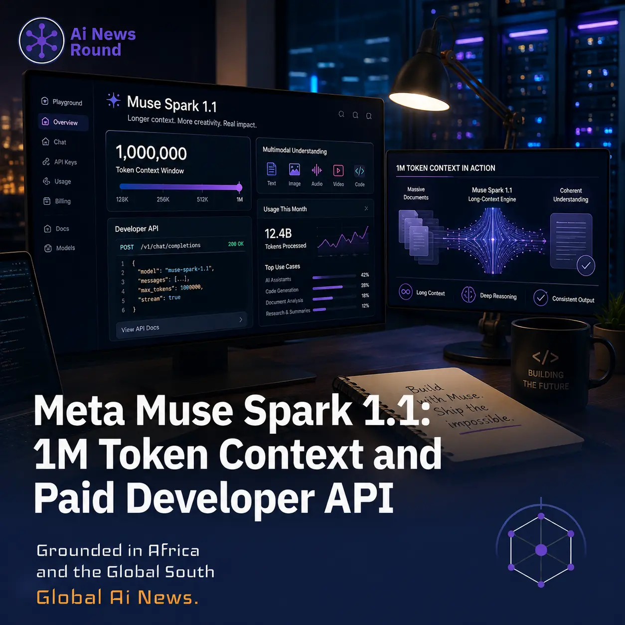 Graphic header showcasing Meta Muse Spark 1.1 branding and feature announcement.